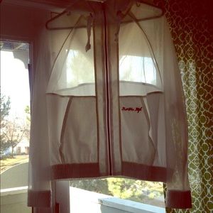 White windbreaker jacket